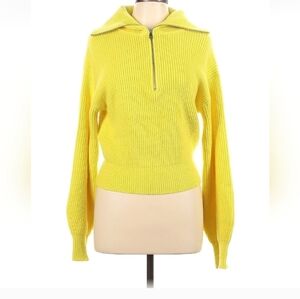 Steve Madden Bright Yellow Women's Sweater with Zip Collar